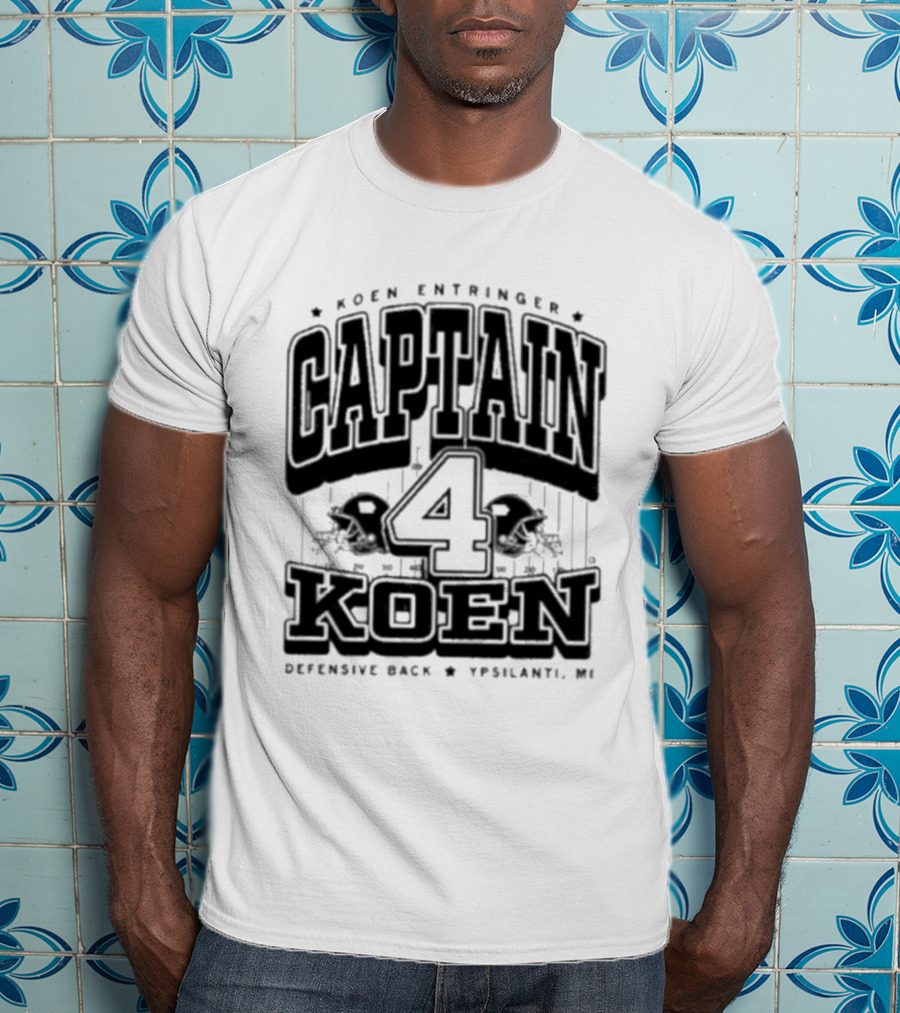 Koen Entringer Captain 4 Iowa Hawkeyes Defensive Back Ypsilanti MI T-Shirt