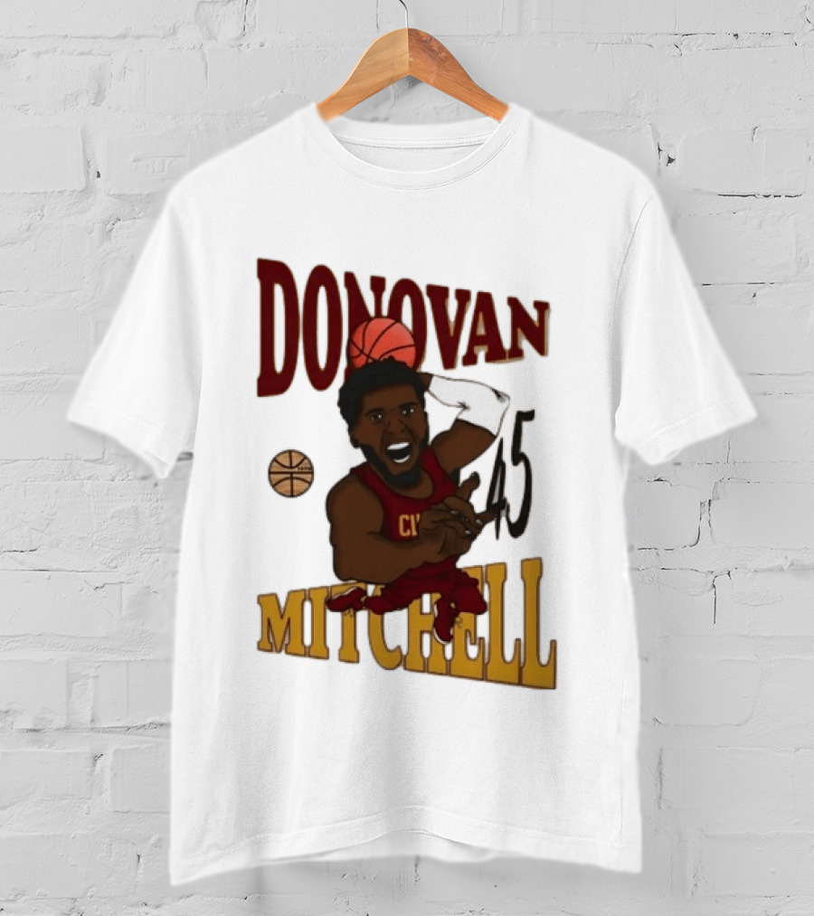 Donovan Mitchell Cleveland Cavaliers Basketball Number 45 Dunking T-Shirt