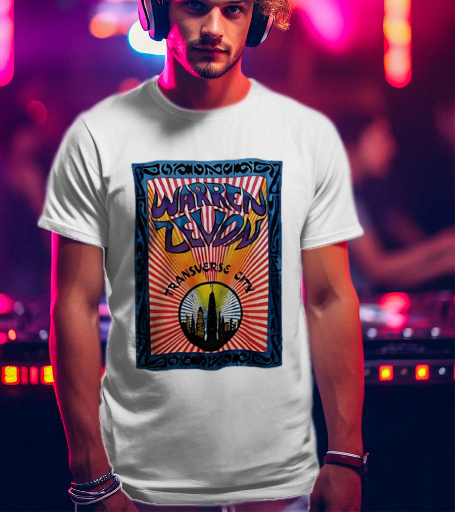 Warren Zevon Transverse City Psychedelic Rock Skyline T-Shirt