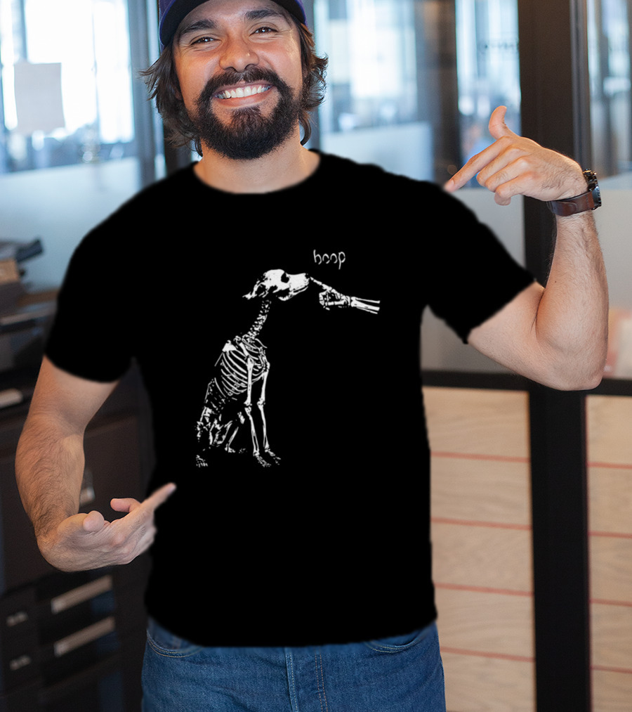 Skeleton Dog Boop Spooky Halloween Skeleton Boop T-Shirt