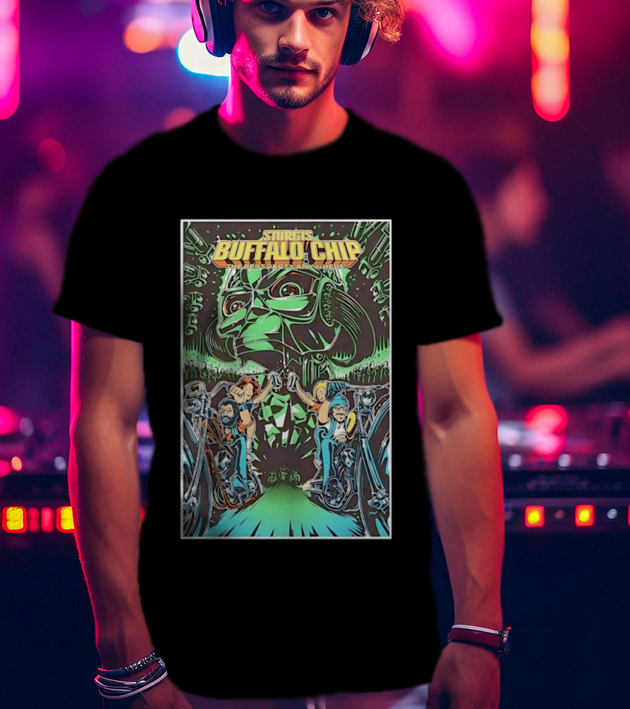 Sturgis Buffalo Chip The Best Party Anywhere Motorcycle Event Darth Vader Mashup T-Shirt