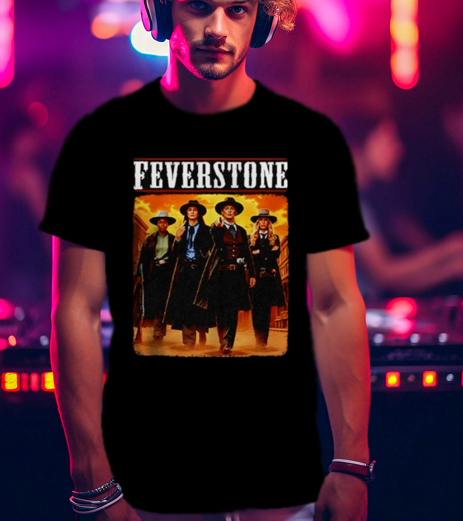 Feverstone Western Outlaws Indiana Fever WNBA Players As Gunfighter Team T-Shirt