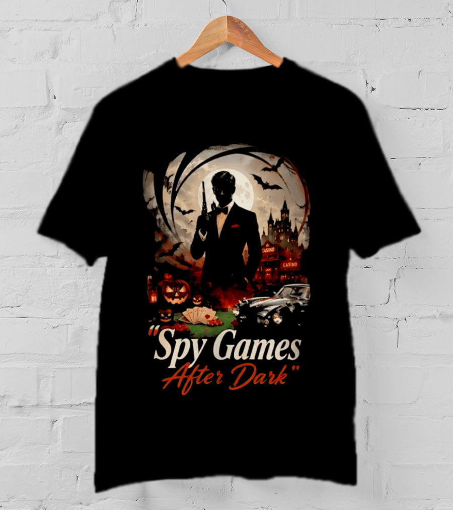 Spy Games After Dark Casino Halloween James Bond T-Shirt