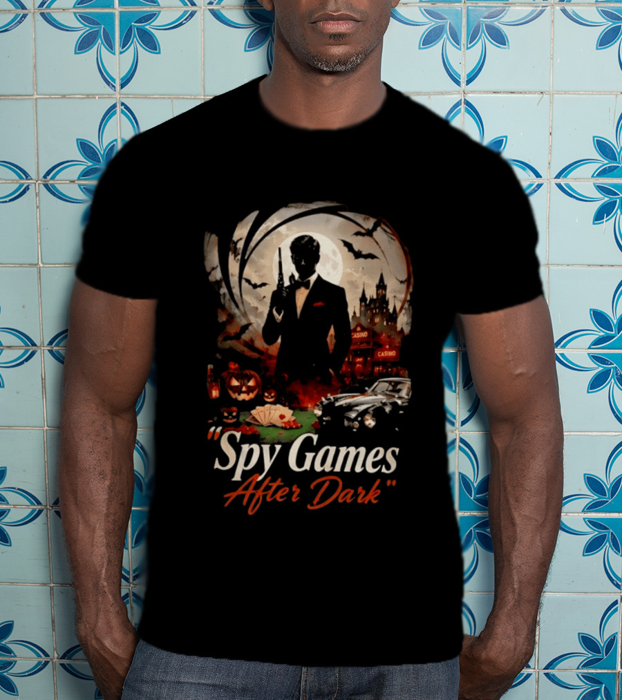 Spy Games After Dark Casino Halloween James Bond T-Shirt