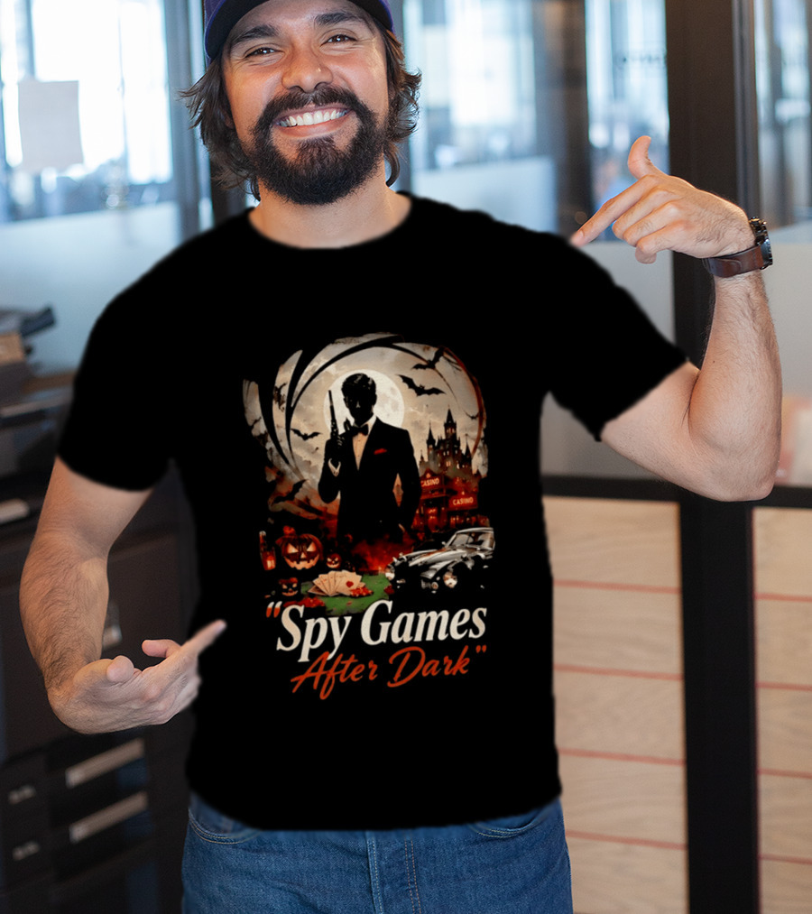 Spy Games After Dark Casino Halloween James Bond T-Shirt