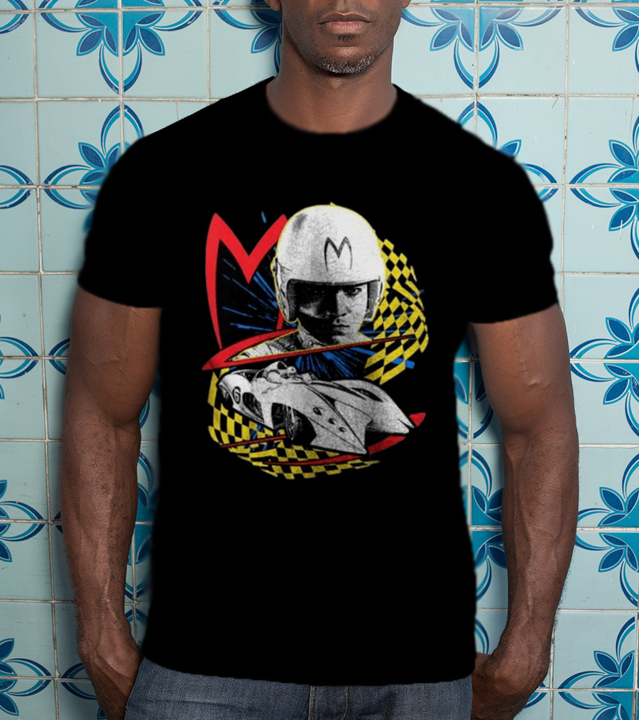 World Racing League WRL Speed Racer Mach 5 Checkered Flag Racing T-Shirt