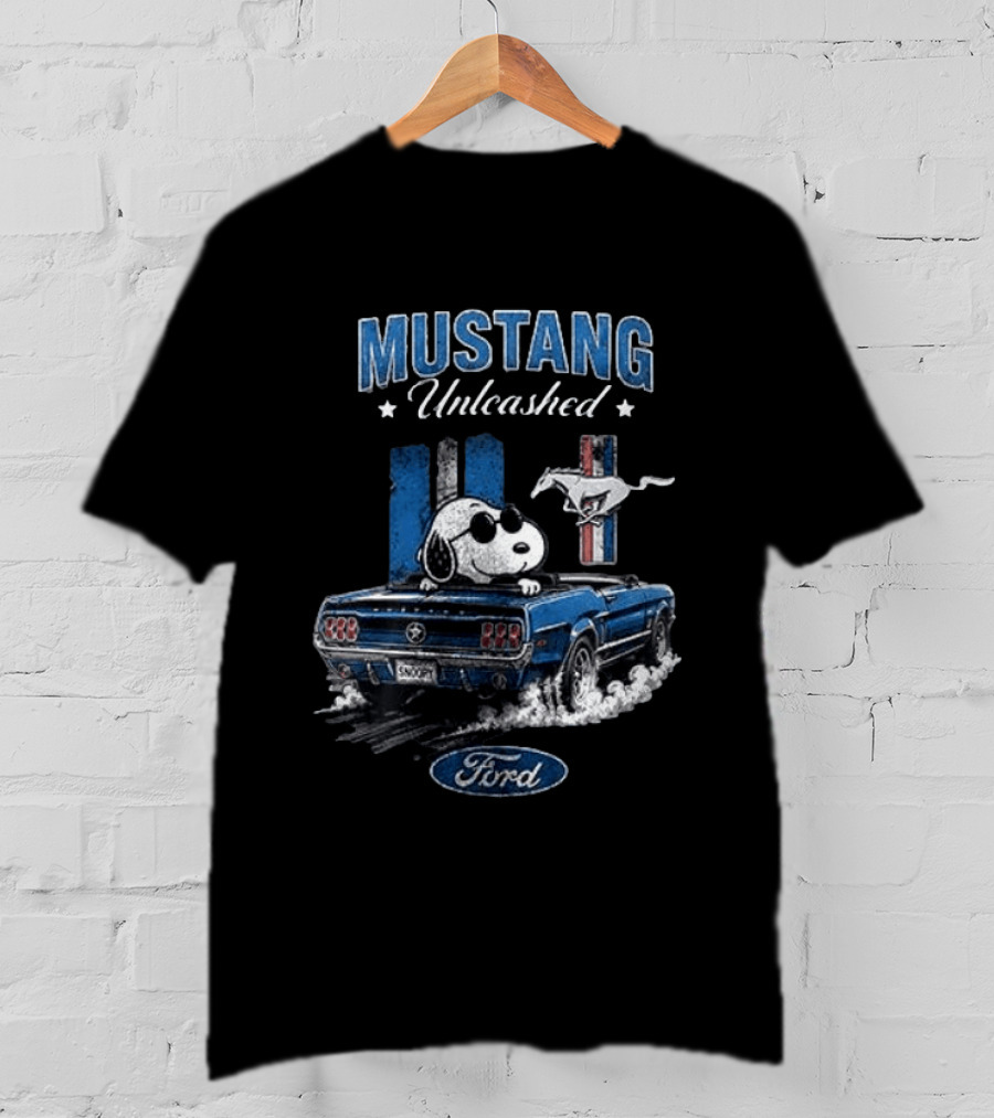 Peanuts Snoopy Mustang Unleashed Ford Collaboration T-Shirt