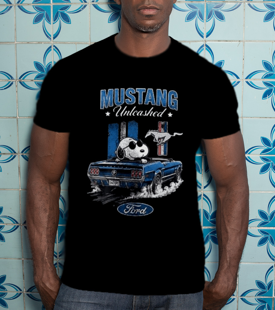 Peanuts Snoopy Mustang Unleashed Ford Collaboration T-Shirt
