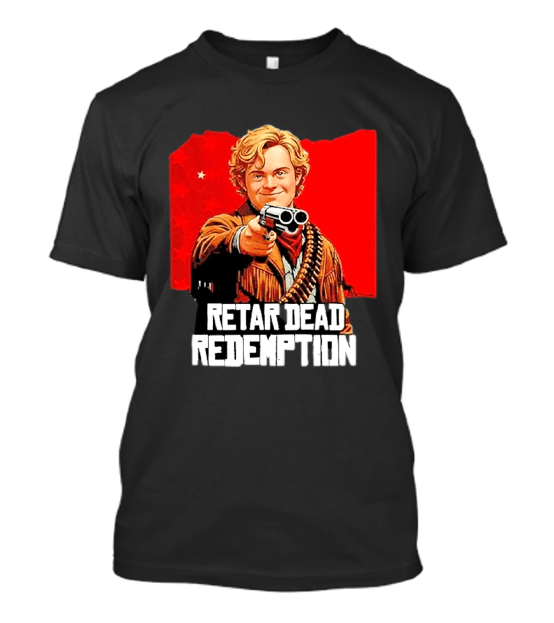 Retar Dead Redemption Western Cowboy And Revolver T-Shirt