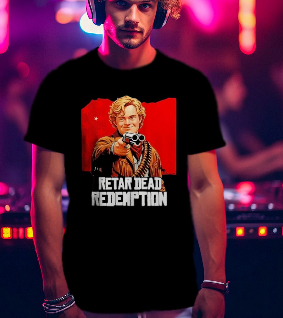 Retar Dead Redemption Western Cowboy And Revolver T-Shirt