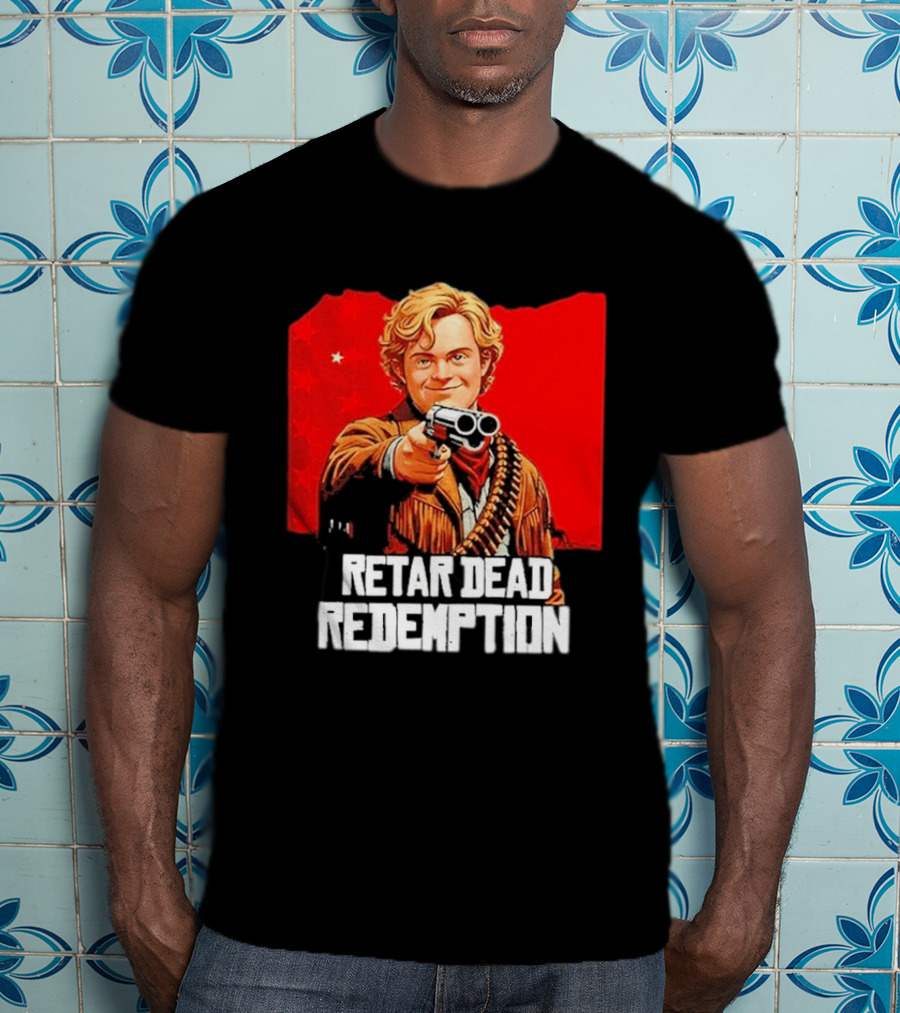 Retar Dead Redemption Western Cowboy And Revolver T-Shirt