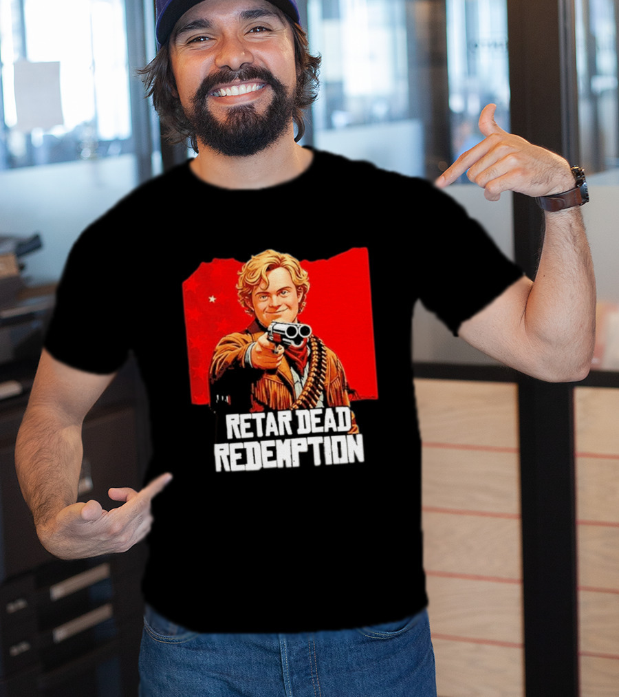 Retar Dead Redemption Western Cowboy And Revolver T-Shirt