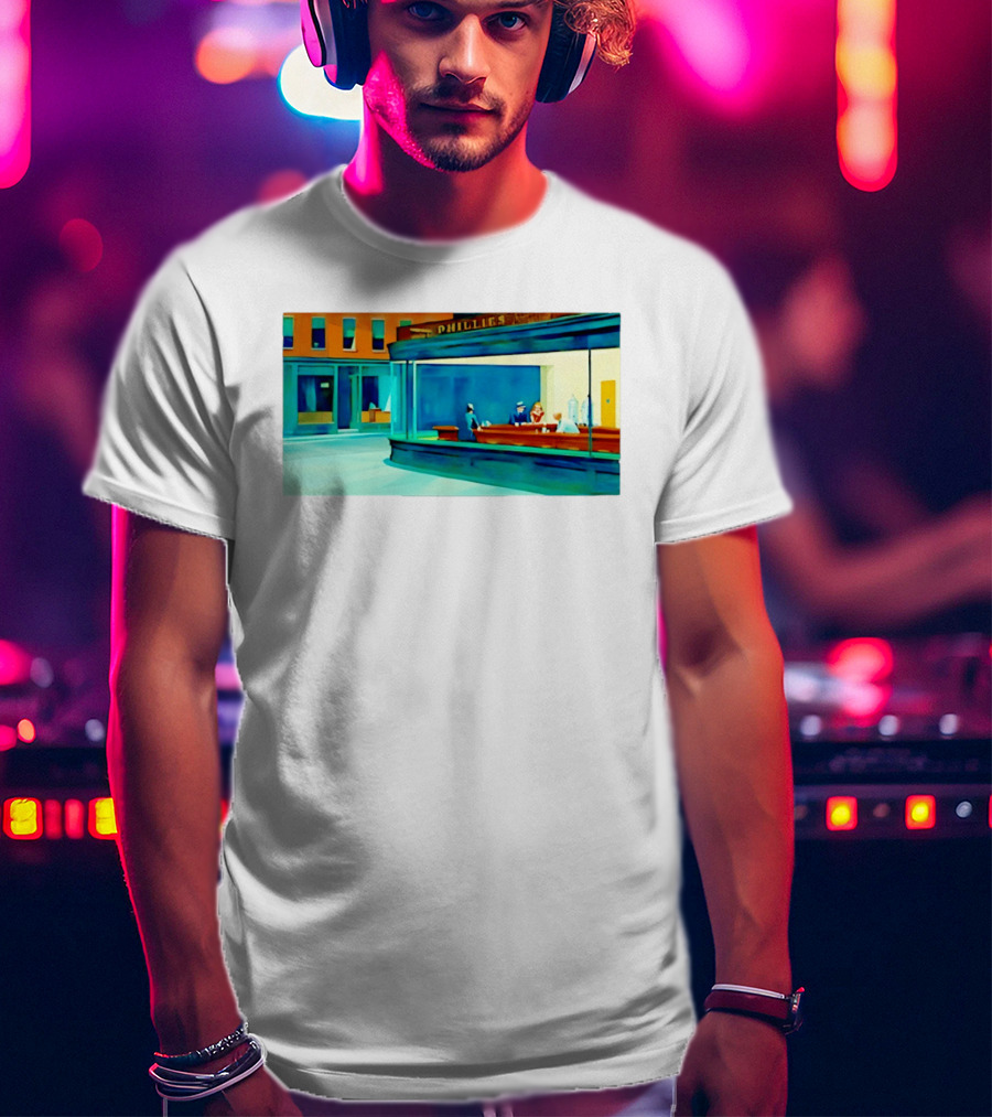 Philly Diner Institute Chicago Edward Hopper Scene T-Shirt