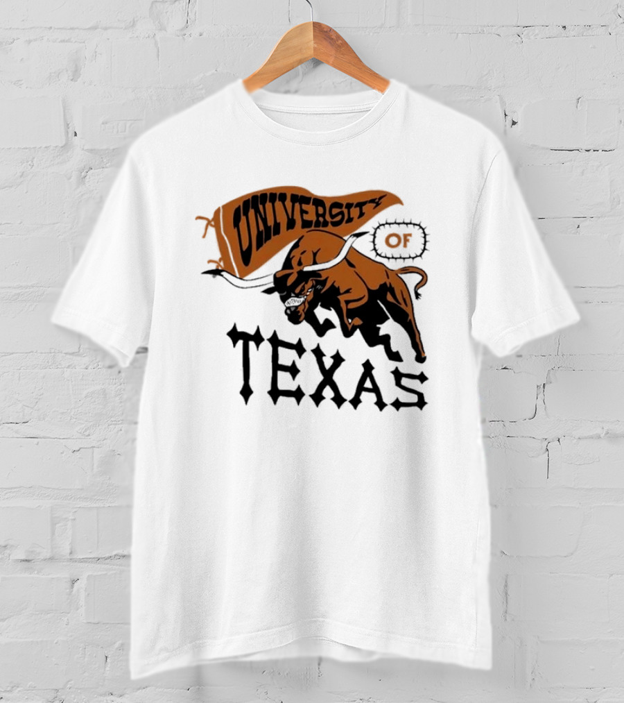 University Of Texas Longhorns Bull Mascot Banner T-Shirt