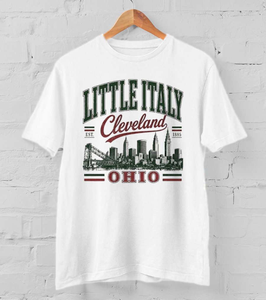 Little Italy Cleveland Ohio Est 1885 Skyline T-Shirt