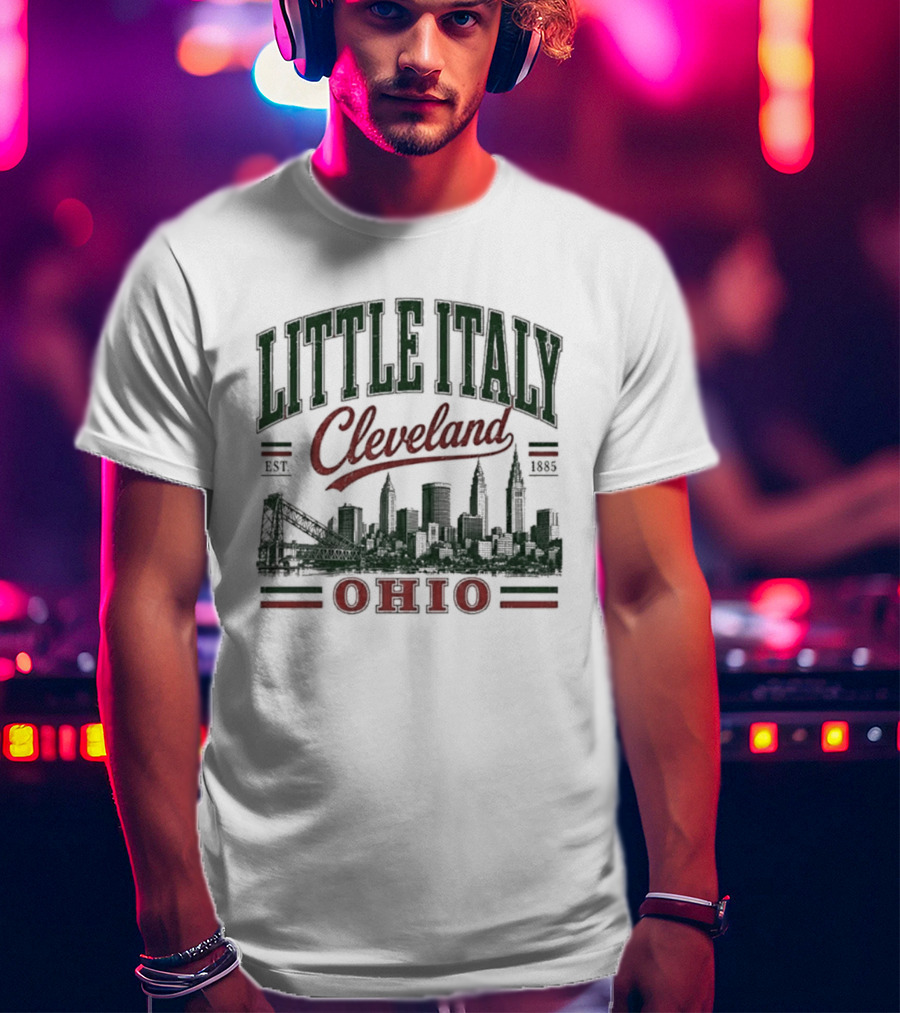 Little Italy Cleveland Ohio Est 1885 Skyline T-Shirt