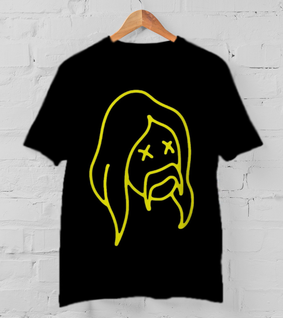 Austin Meade Store Blackout Black Neon Yellow Face Lines T-Shirt