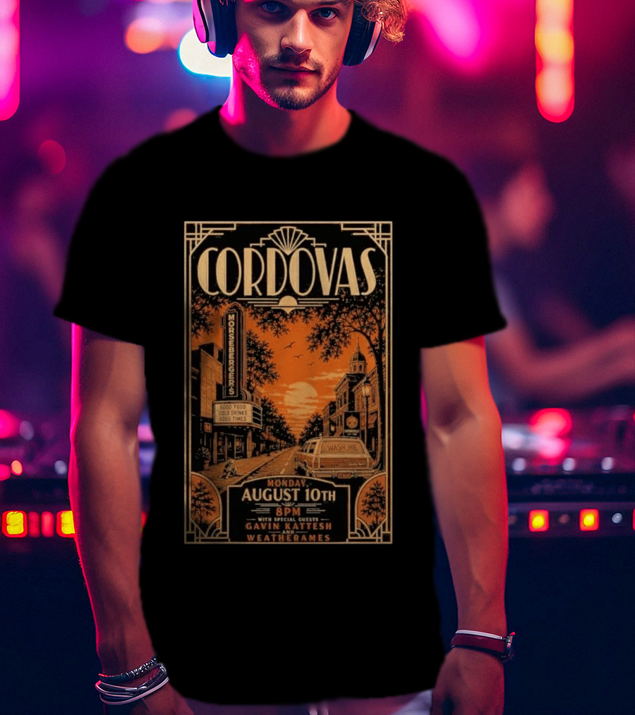 Cordovas Morsbergers Tavern Monday August 10th 8PM Catonsville MD Special Guests Gavin Katteesh Weatherames T-Shirt