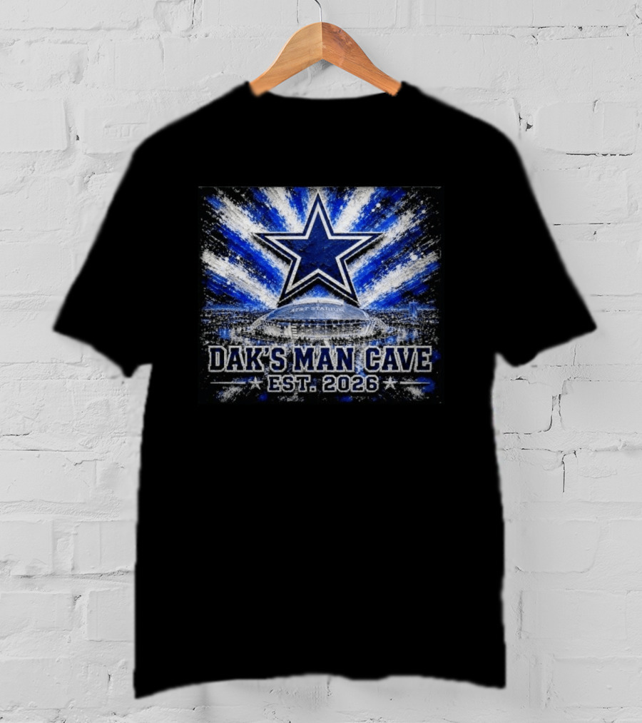 Dallas Cowboys AT&T Stadium Dak's Man Cave Established 2026 Starburst T-Shirt