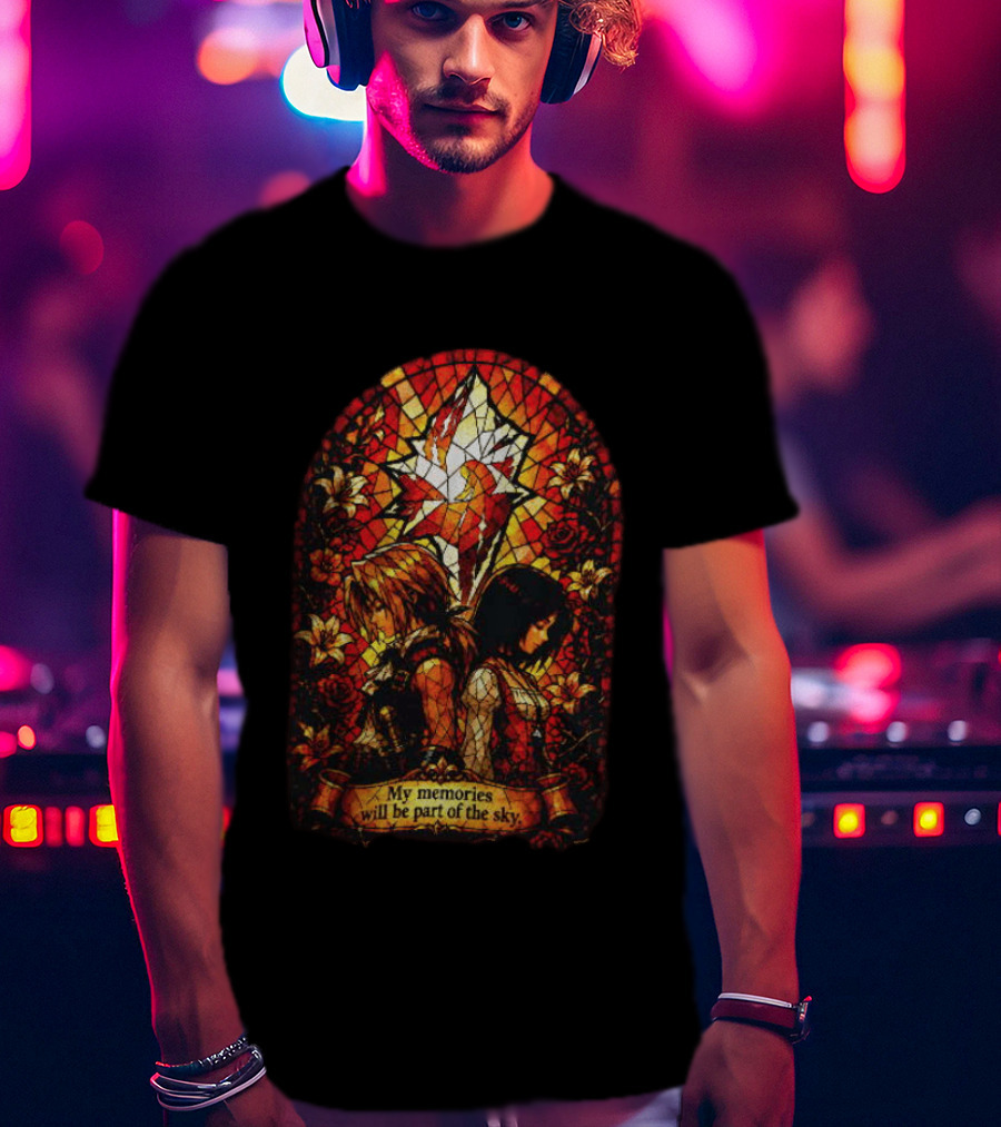 Final Fantasy Stained Glass Zidane And Garnet My Memories Will Be Part Of The Sky T-Shirt