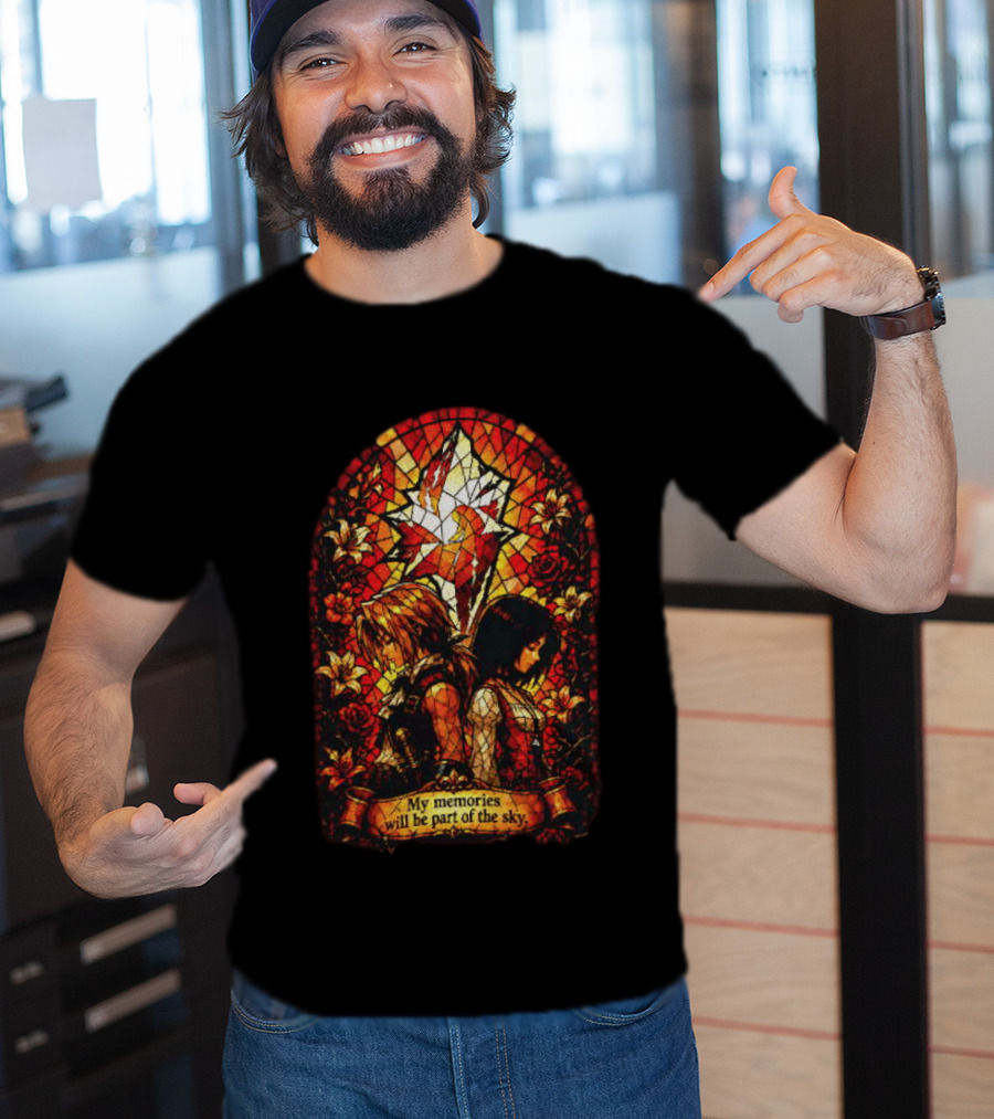 Final Fantasy Stained Glass Zidane And Garnet My Memories Will Be Part Of The Sky T-Shirt
