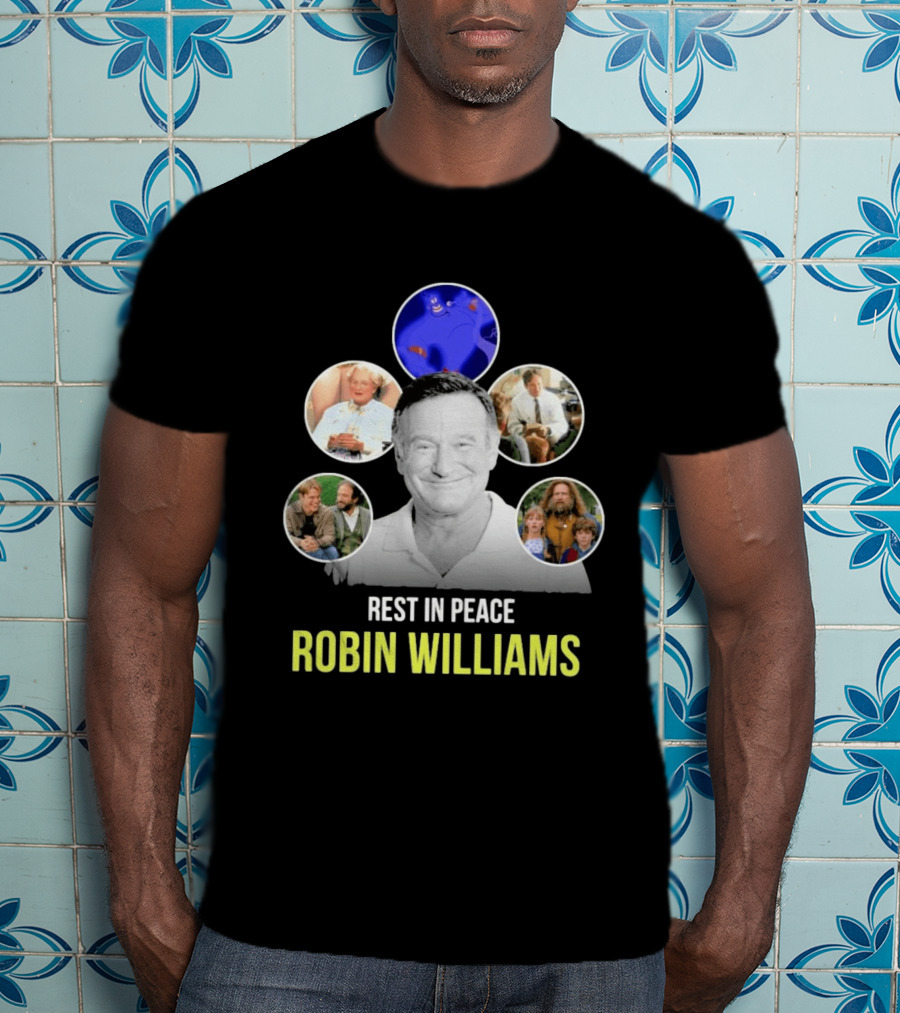 Rest In Peace Robin Williams Aladdin Genie Mrs. Doubtfire Jumanji Good Will Hunting T-Shirt