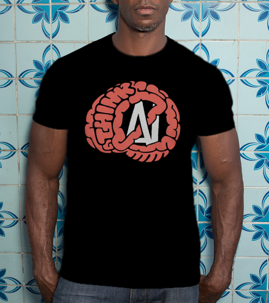 Think AI Brain Concept With Neural Network Influence T-Shirt