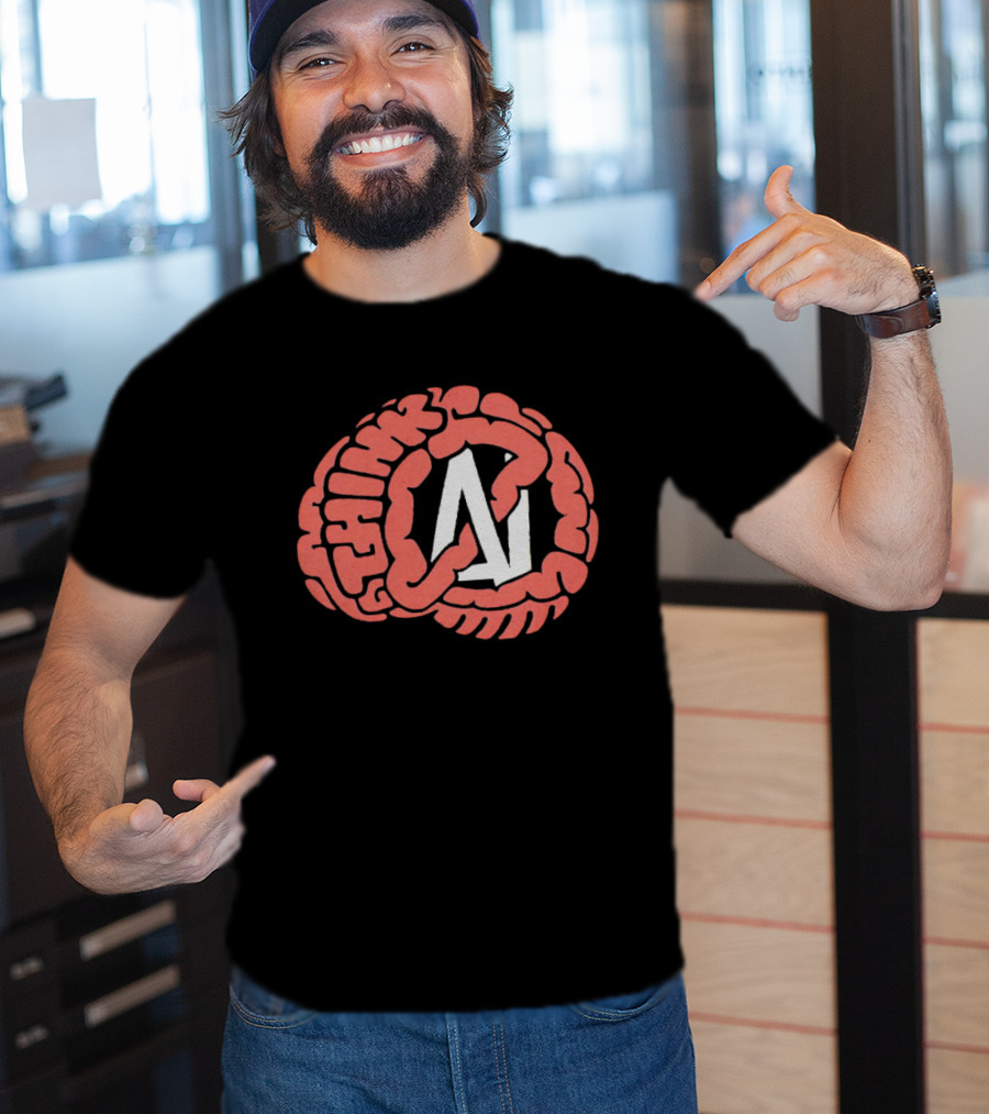 Think AI Brain Concept With Neural Network Influence T-Shirt