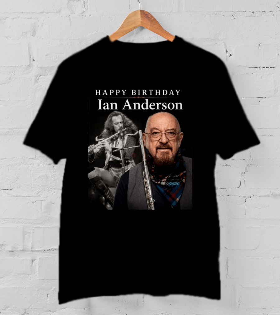 Ian Anderson Birthday Celebration Flute Iconic Musician T-Shirt