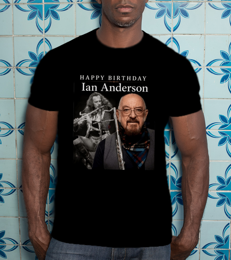 Ian Anderson Birthday Celebration Flute Iconic Musician T-Shirt