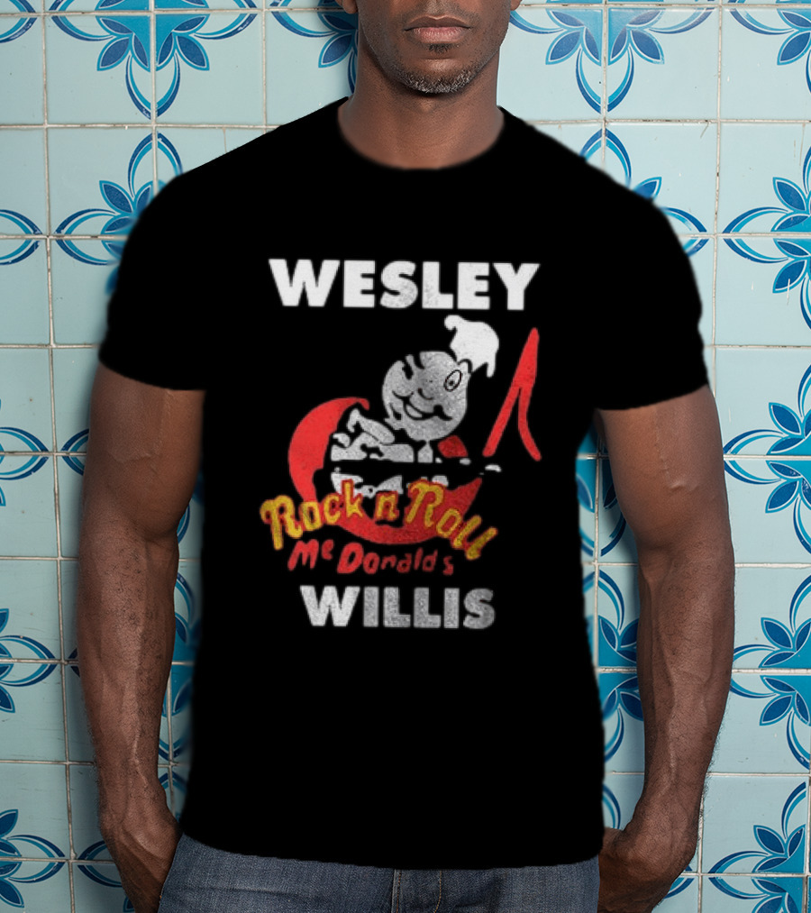 Wesley Willis McDonald's Rock N Roll Cartoon Character Moon T-Shirt