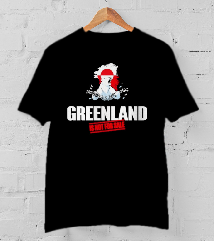 Greenland Is Not For Sale Polar Bear Art With Red Circle T-Shirt