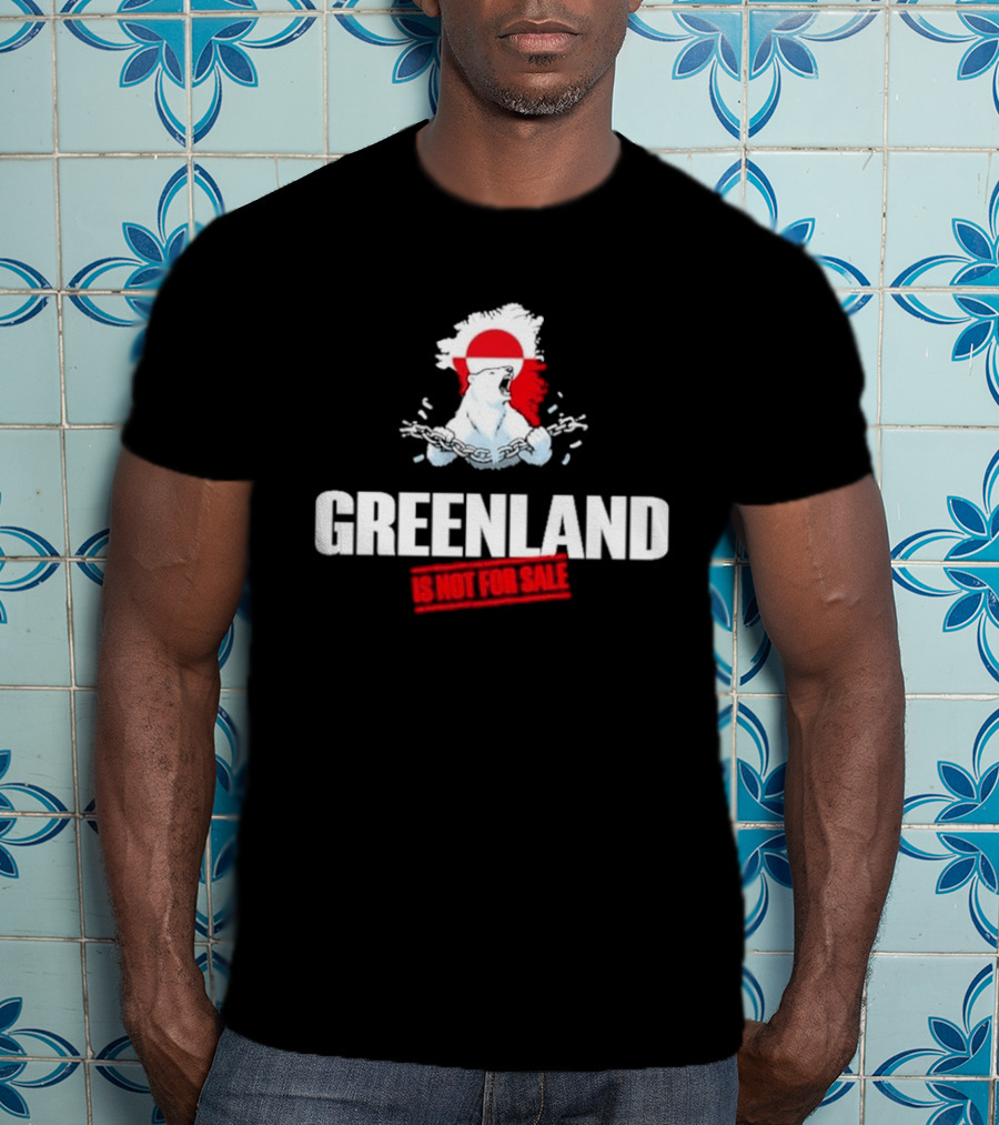Greenland Is Not For Sale Polar Bear Art With Red Circle T-Shirt