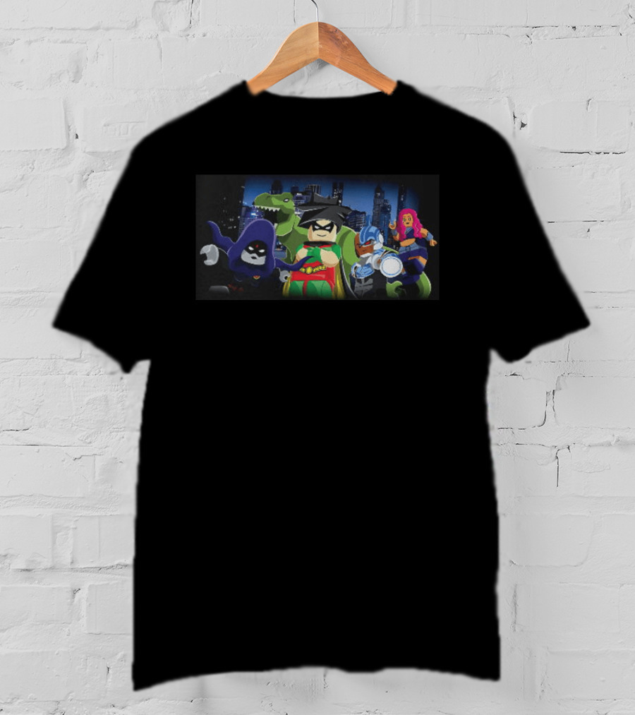 Raven Robin Cyborg Starfire Beast Boy LEGO Teen Titans DC Comics Characters T-Shirt