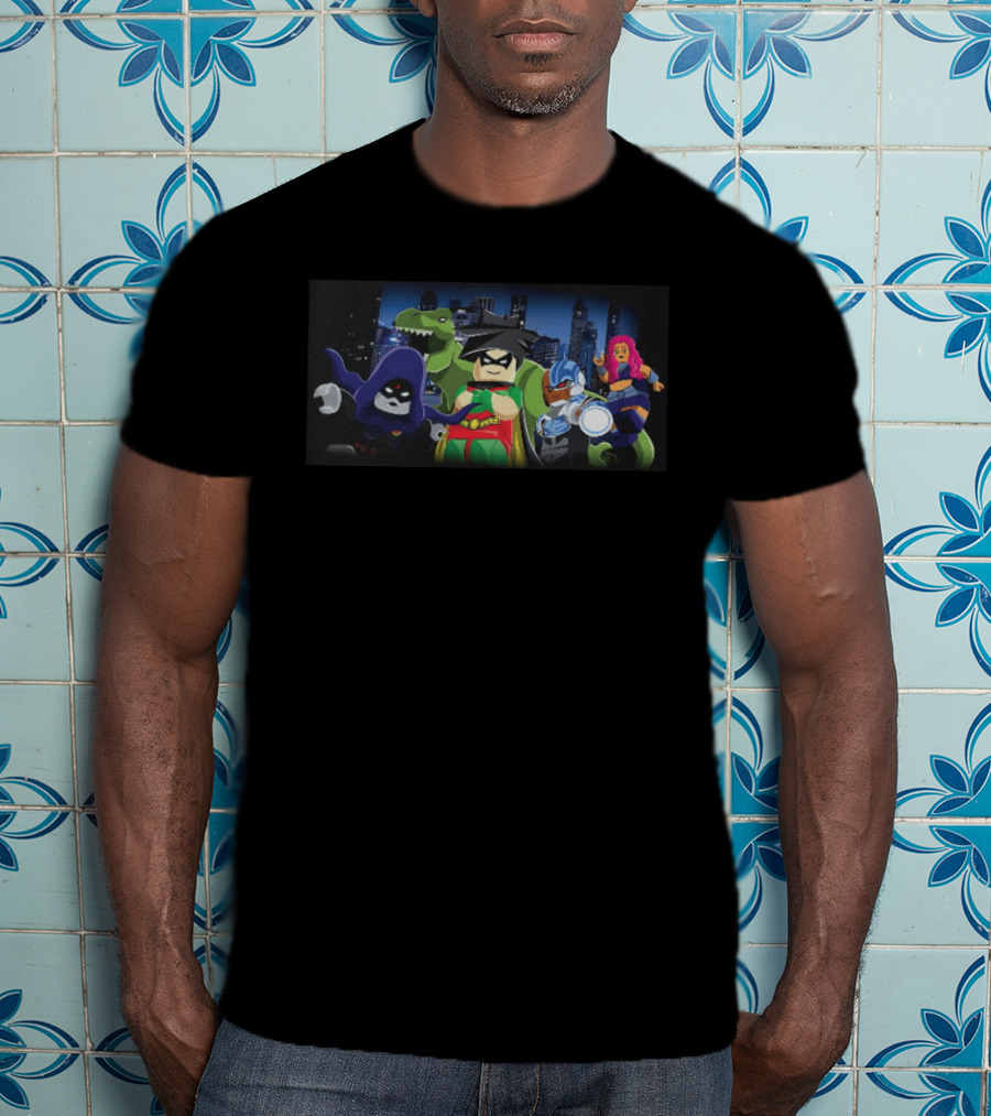 Raven Robin Cyborg Starfire Beast Boy LEGO Teen Titans DC Comics Characters T-Shirt