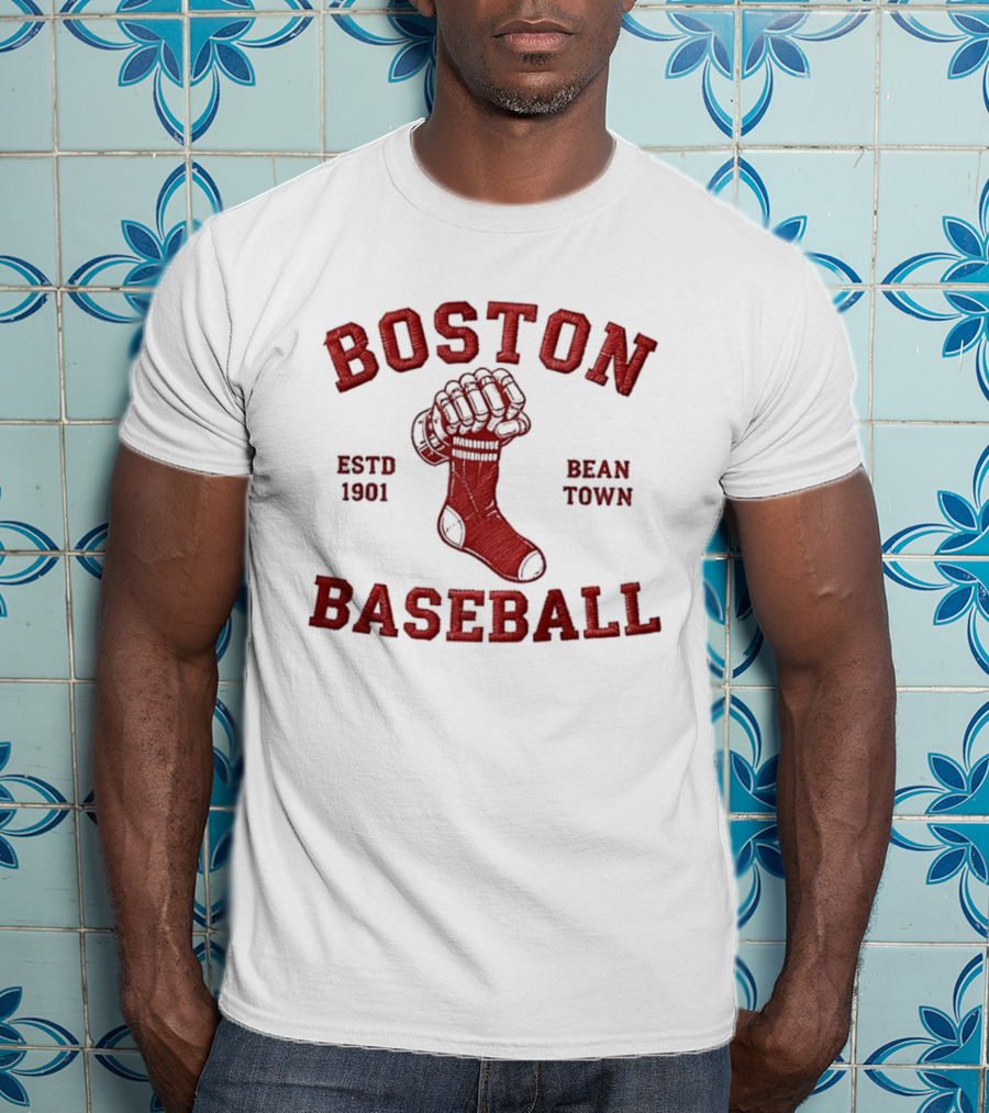 Boston Baseball Estd 1901 Bean Town Red Sock MLB T-Shirt