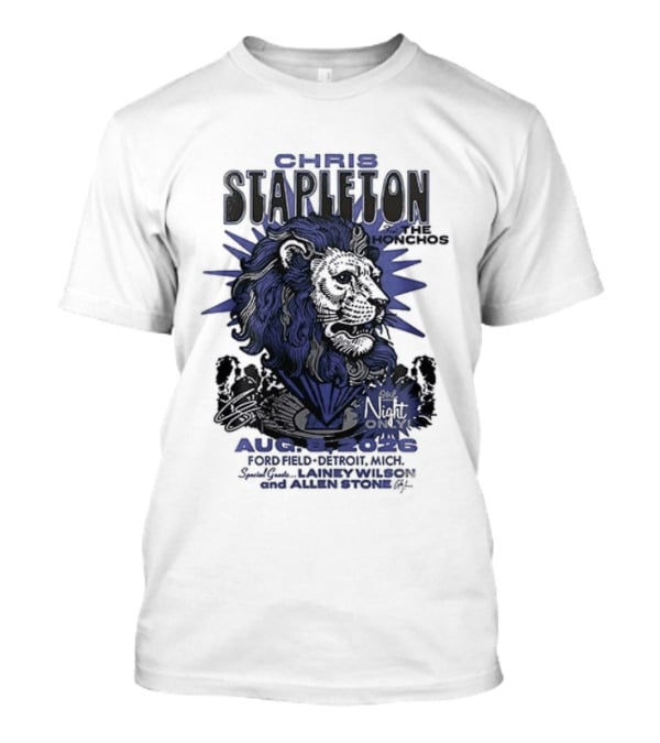 Chris Stapleton Detroit Lions August 2023 Ft The Honchos One Night Only T-Shirt