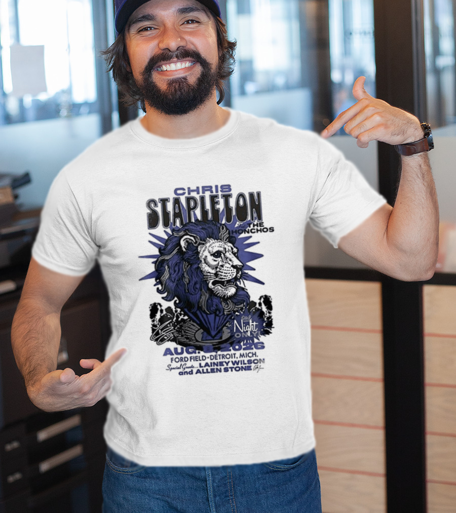 Chris Stapleton Detroit Lions August 2023 Ft The Honchos One Night Only T-Shirt