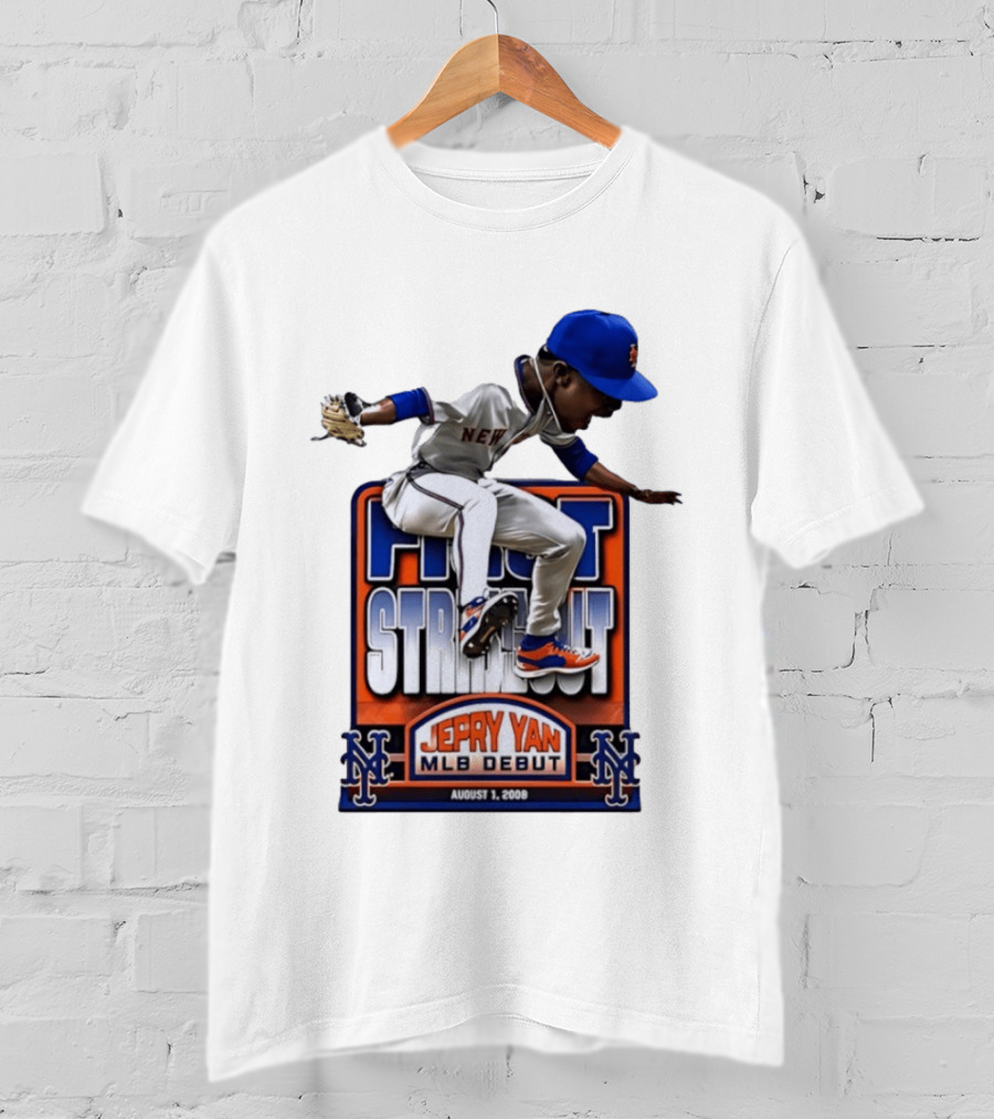 New York Mets Jepry Yan MLB Debut First Strikeout August 1 2008 T-Shirt