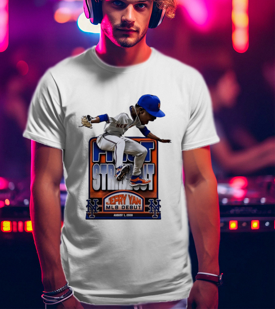 New York Mets Jepry Yan MLB Debut First Strikeout August 1 2008 T-Shirt