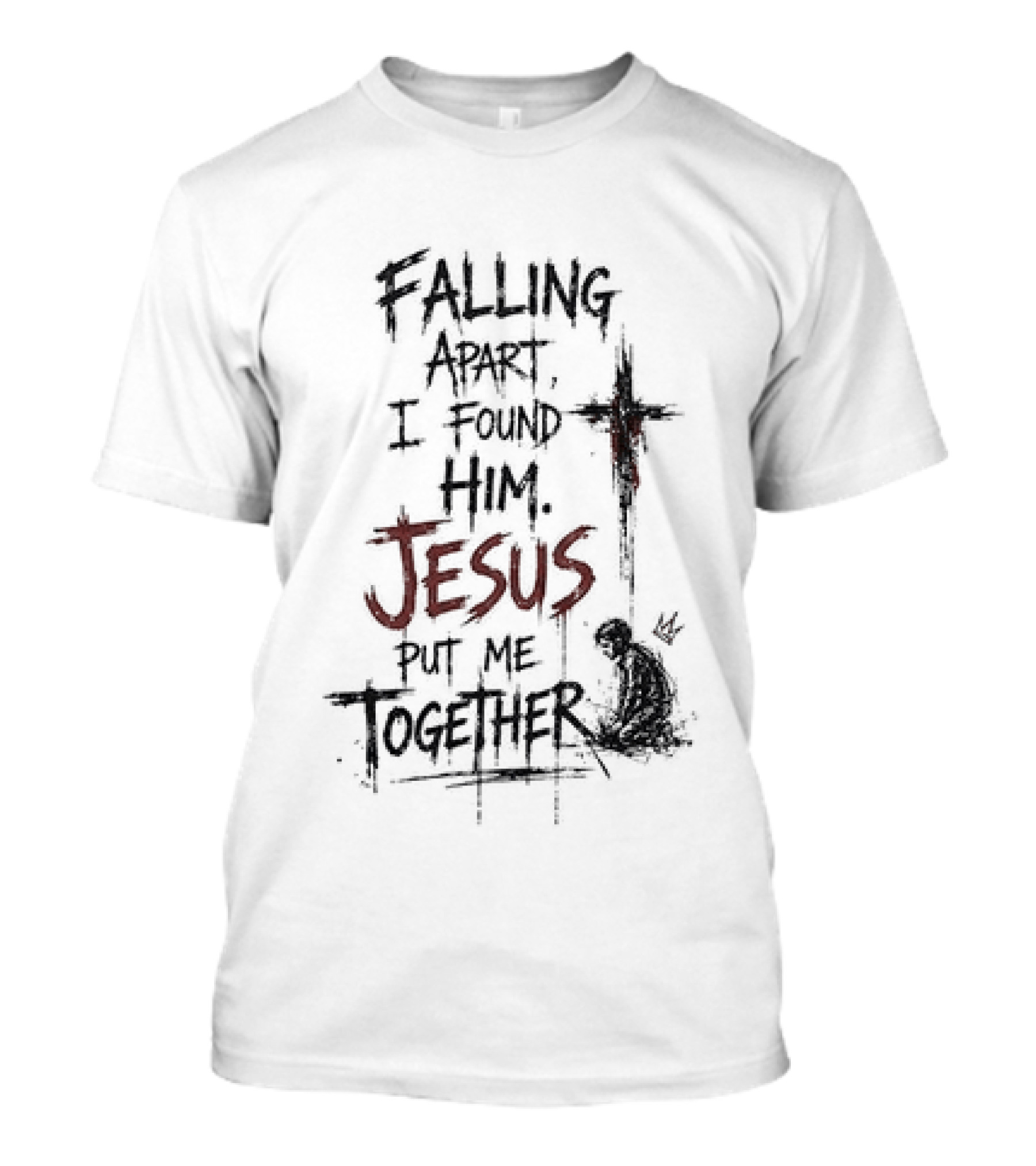 Korn Jesus Falling Apart I Found Him Jesus Put Me Together Cross Rugged T-Shirt