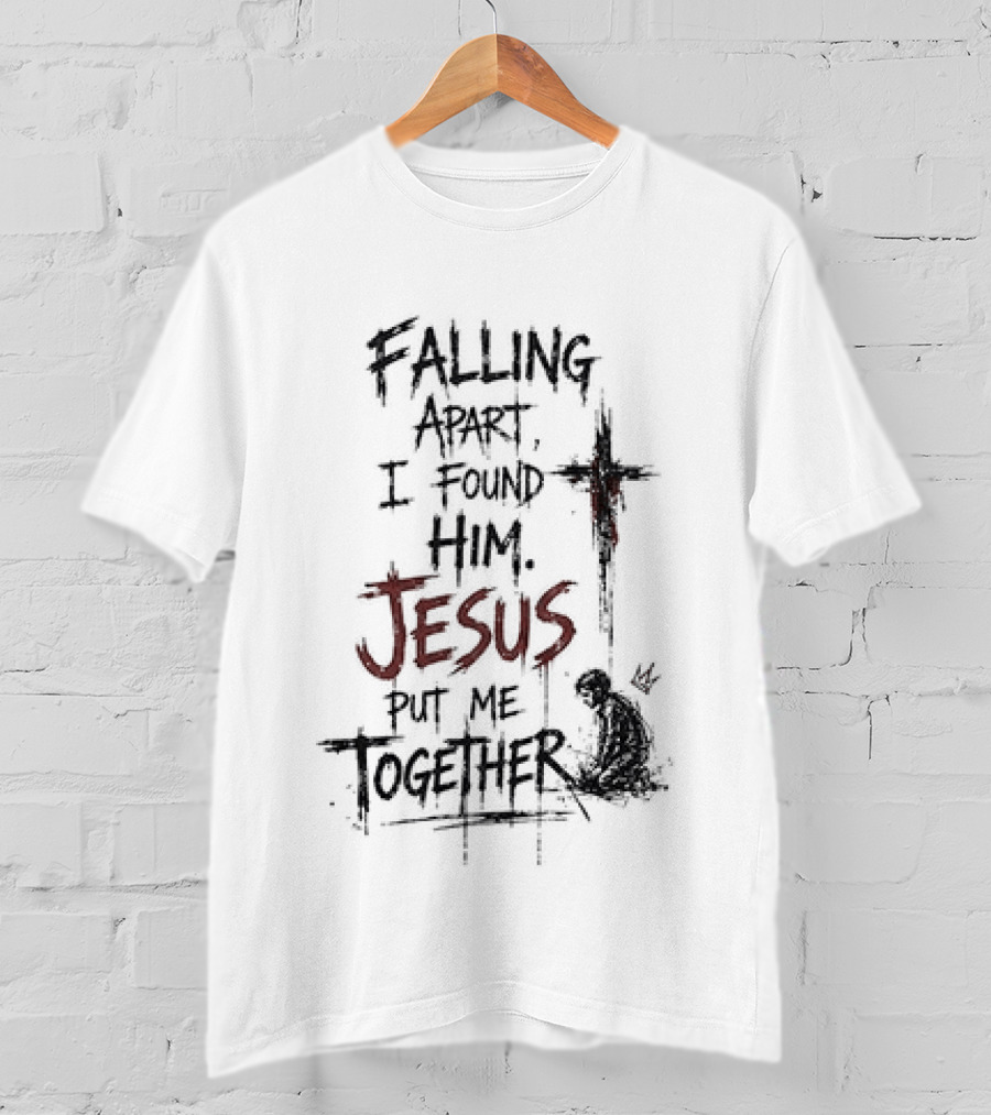 Korn Jesus Falling Apart I Found Him Jesus Put Me Together Cross Rugged T-Shirt
