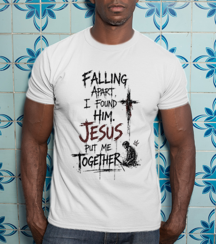 Korn Jesus Falling Apart I Found Him Jesus Put Me Together Cross Rugged T-Shirt
