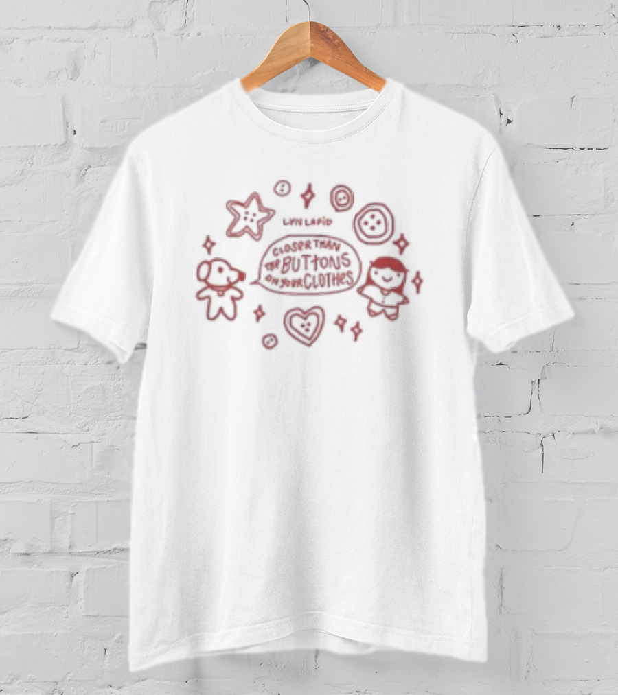 Lyn Lapid Store Buttons Colorful Stars Hearts And Mushroom T-Shirt