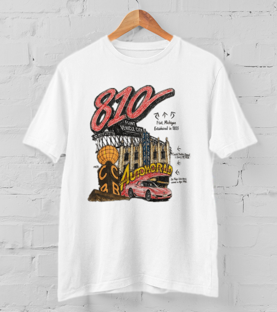 810 Flint Vehicle City Autoworld Grand Fountain Capitol Theatre McDonald's 810 Day Meal T-Shirt