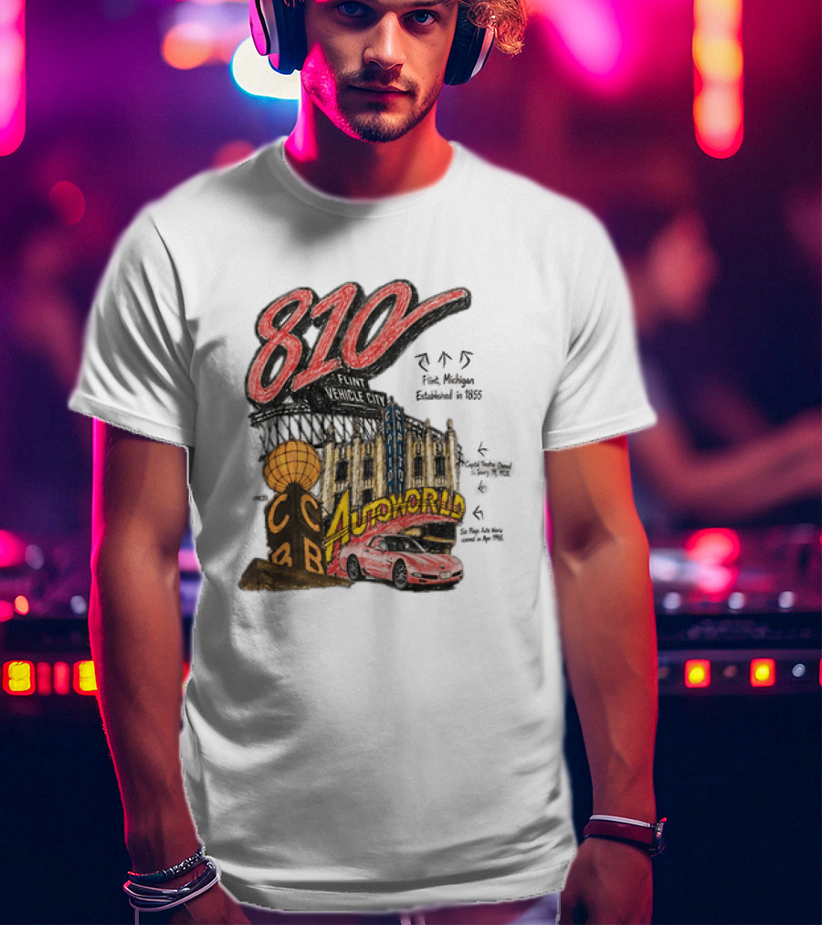 810 Flint Vehicle City Autoworld Grand Fountain Capitol Theatre McDonald's 810 Day Meal T-Shirt