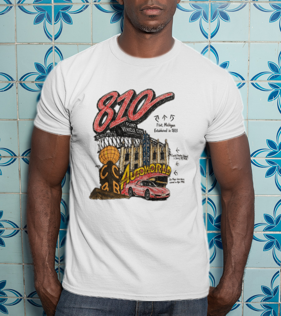 810 Flint Vehicle City Autoworld Grand Fountain Capitol Theatre McDonald's 810 Day Meal T-Shirt