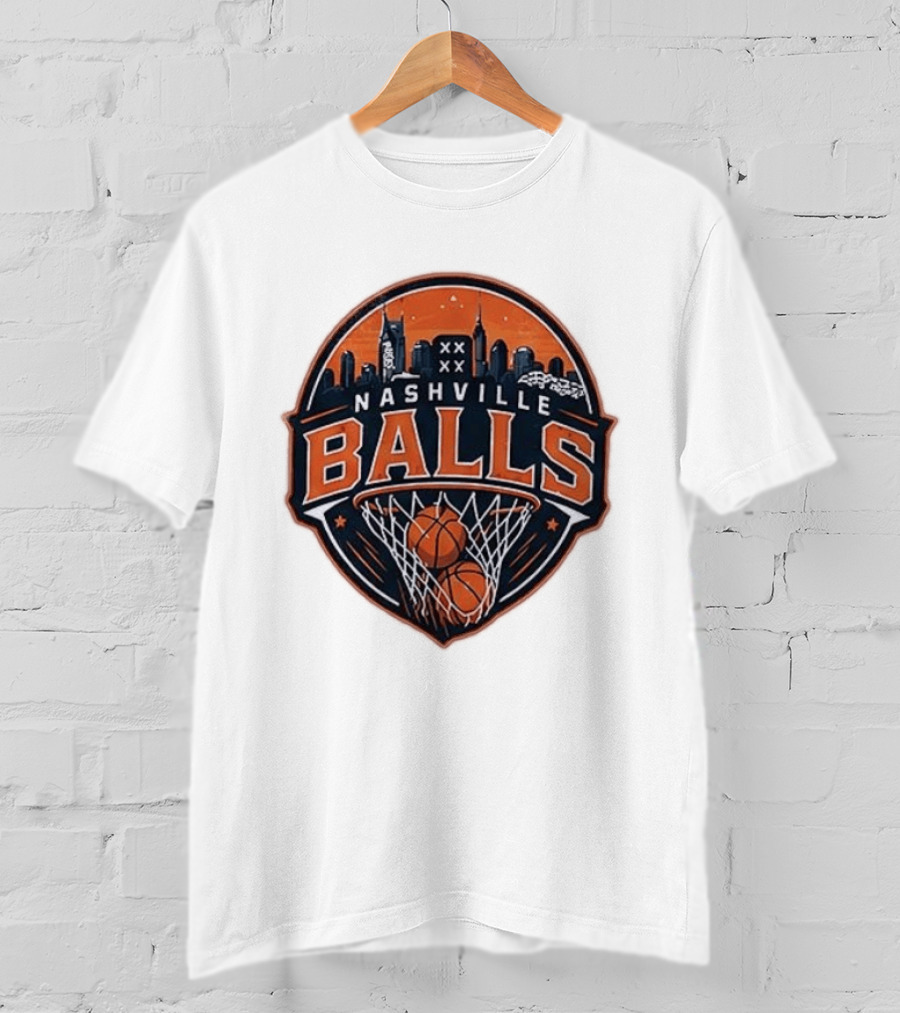 Nashville Balls Basketball Skyline Orange And Black T-Shirt