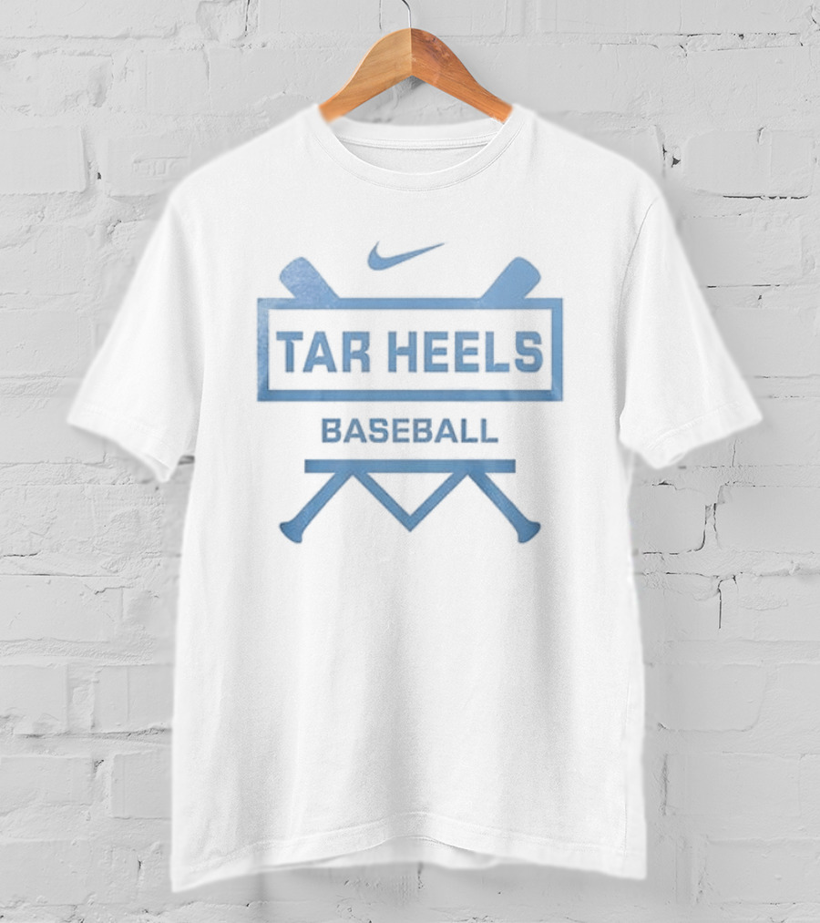 North Carolina Tar Heels Baseball Nike Logo Let's Go T-Shirt
