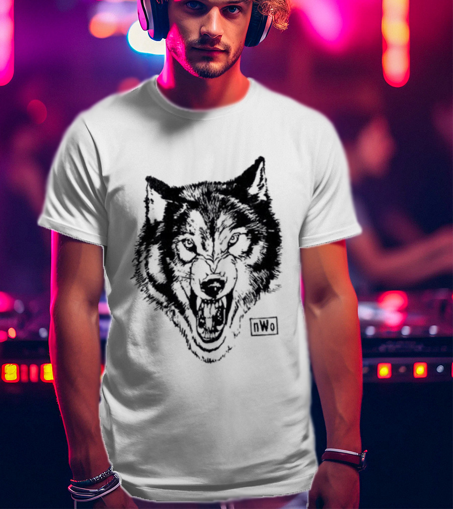 NWO New World Order Wolfpack Black Wolf Head T-Shirt